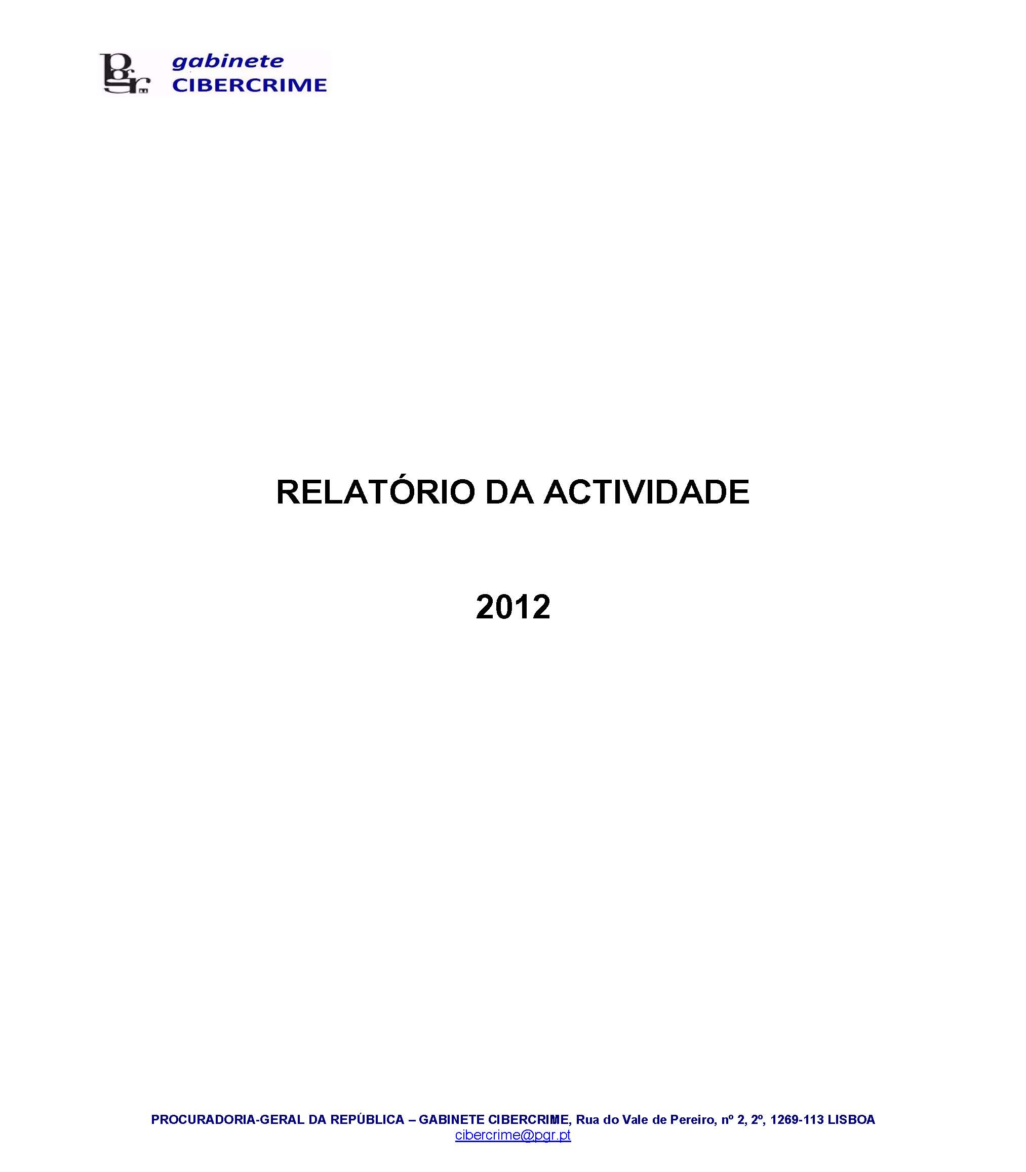 relatorio da actividade de 2012 2